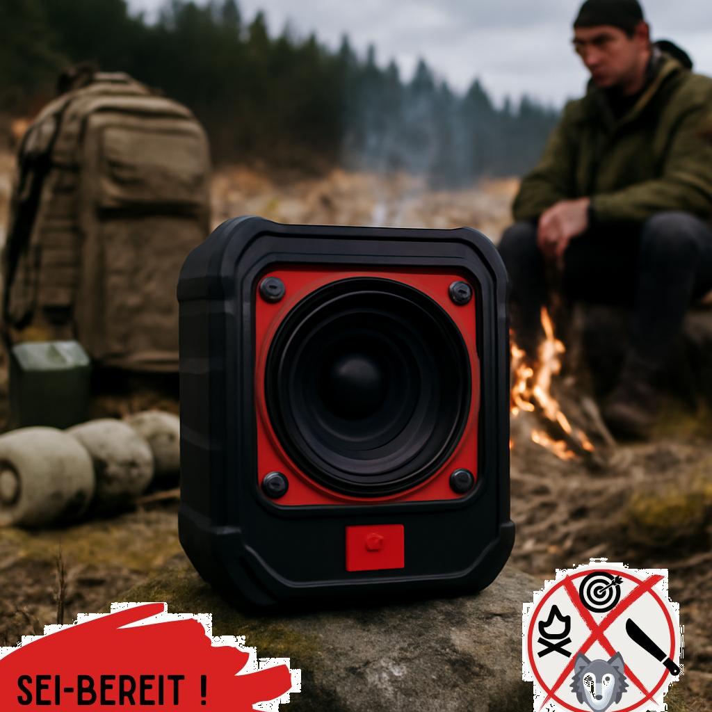 ALT-Text: Abwehr-Schallgerät zur Notfallausrüstung für Prepper – effiziente Schädlings- und Fremdtiersicherung im Survival-Einsatz
